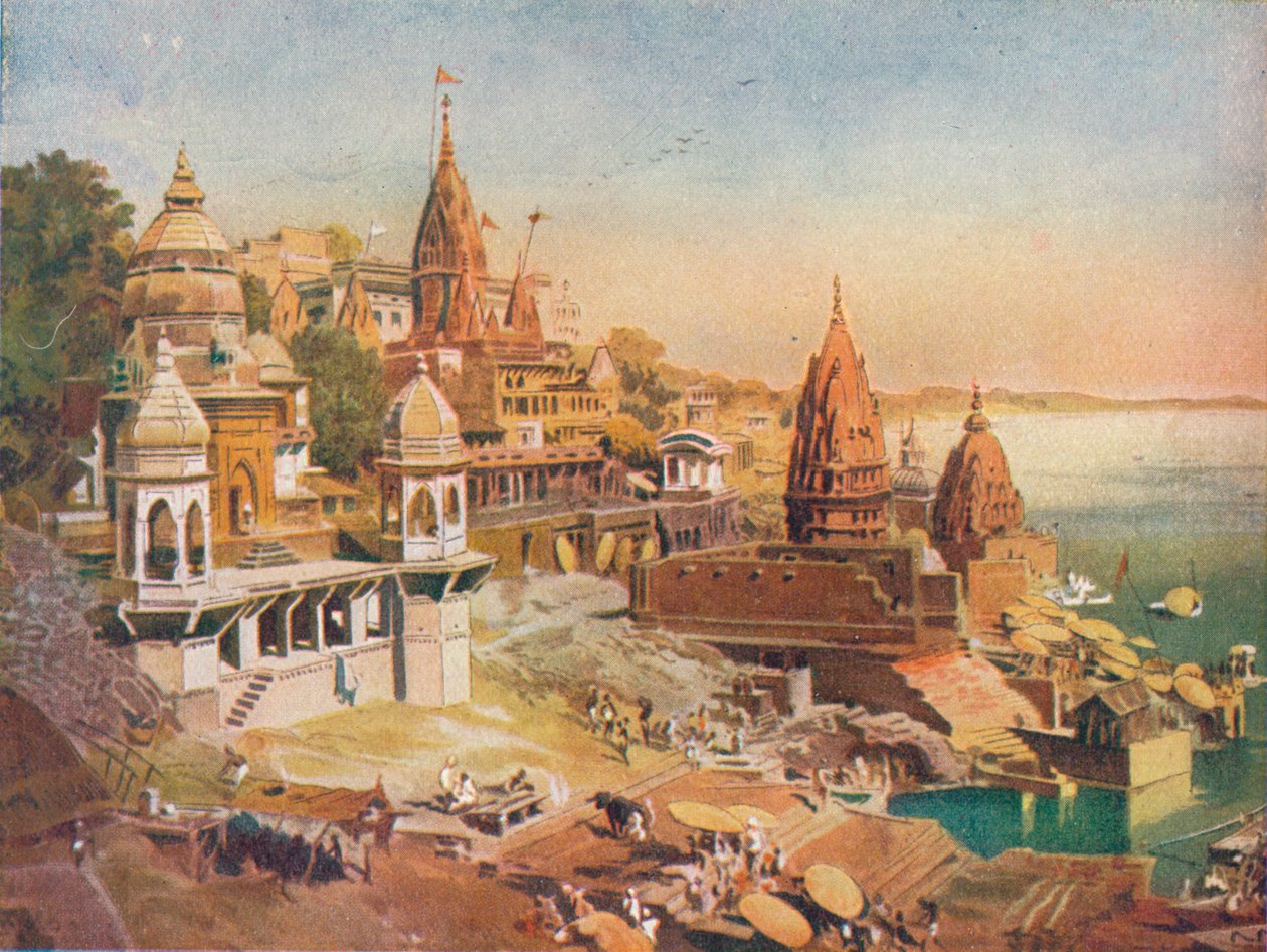 Hinduenes hellige by: Benares på Ganges, 1908 av Unbekannt