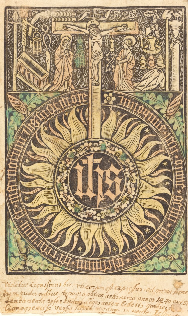 Den hellige monografien med korsfestelses- og lidenskapssymbolene [recto], i eller etter 1470. av Unbekannt