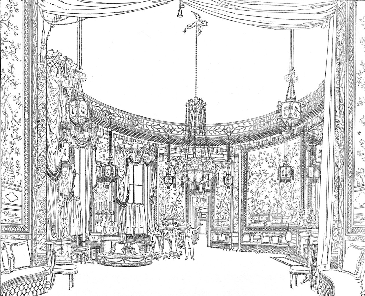 The Saloon, ca 1820. Fra Nashs Illustrations, 1939 av Unbekannt