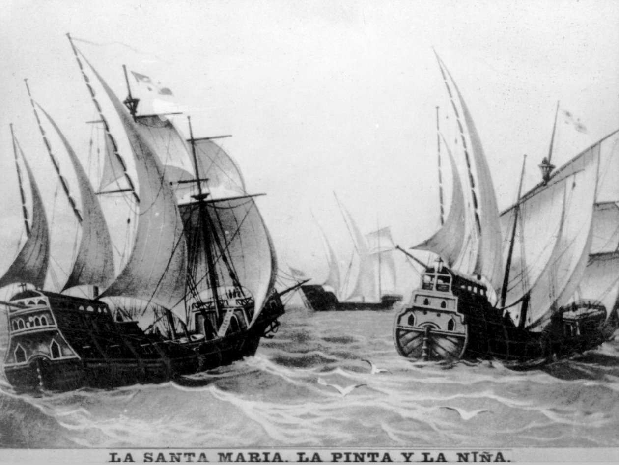 Santa Maria, pintaen og Ninaen, 1400-tallet, 1920-tallet av Unbekannt
