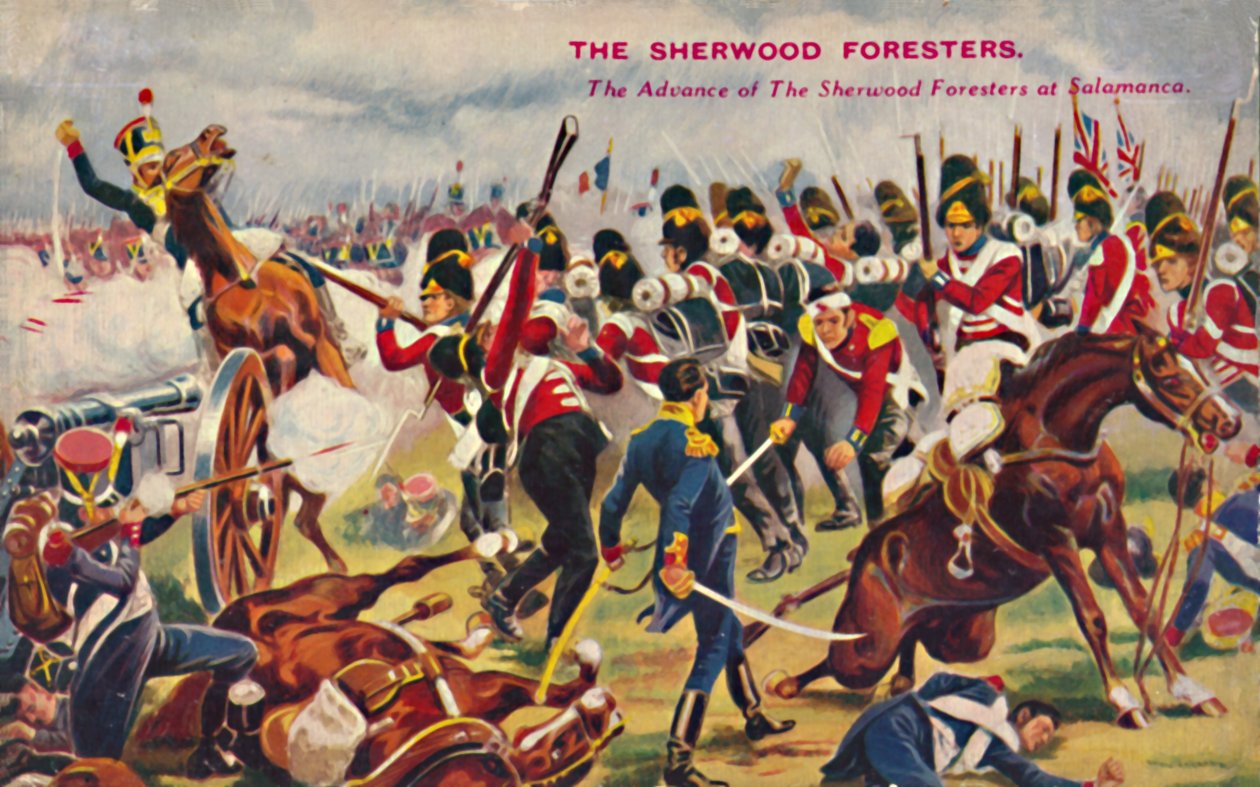 Sherwood Foresters. The Advance of The Sherwood Foresters at Salamanca, 1812, 1939. av Unbekannt