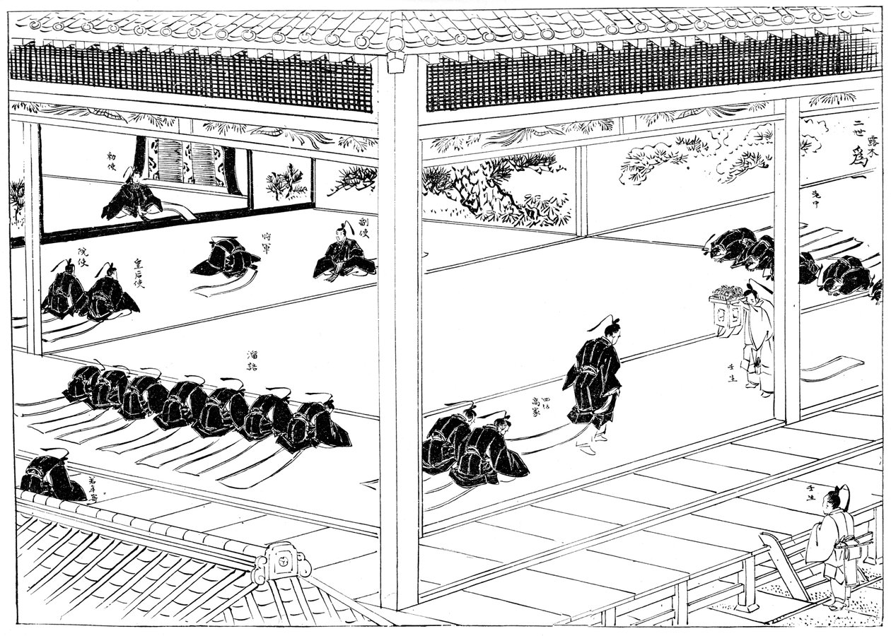 Shogun mottok investitur fra en keiserlig utsending, Japan, 1904 av Unbekannt