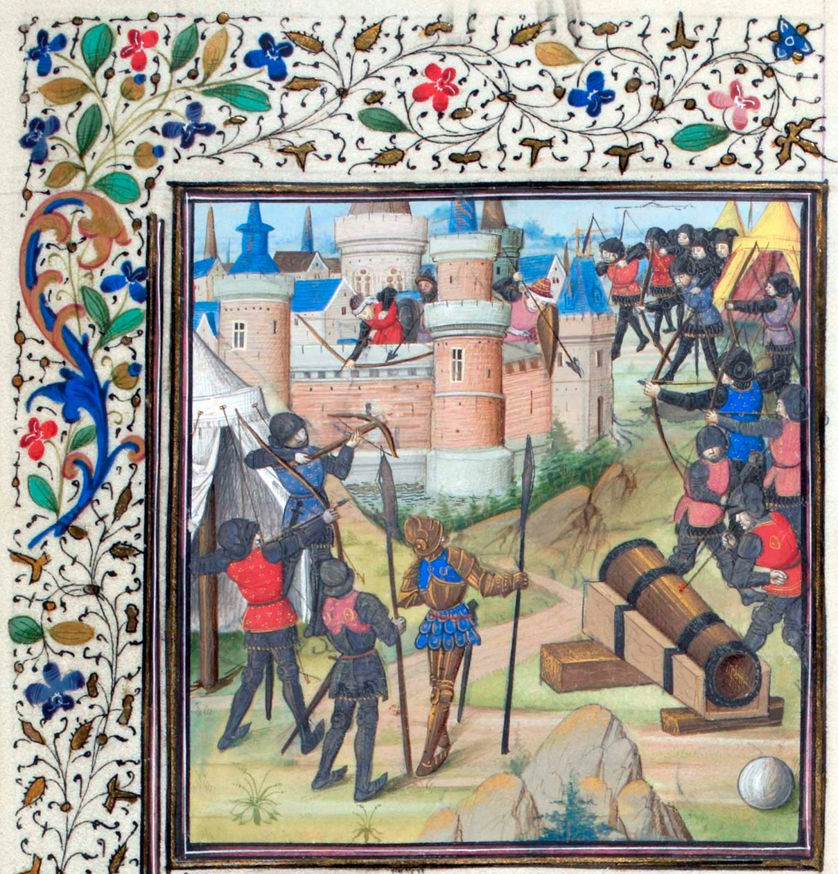 Beleiringen av Antiokia. Miniatyr fra Historia av William av Tyrus, 1460-tallet av Unbekannt