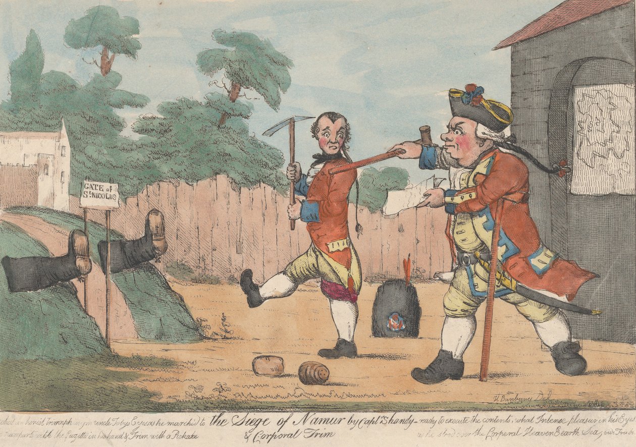 The Siege of Namur av kaptein Shandy og korporal Trim Tristram Shandy, 1800-20. av Unbekannt