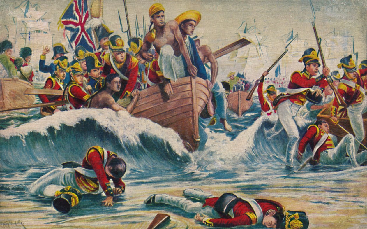 Somerset lette infanteri. Den desperate landingen ved Aboukir Bay, 1801, 1939 av Unbekannt