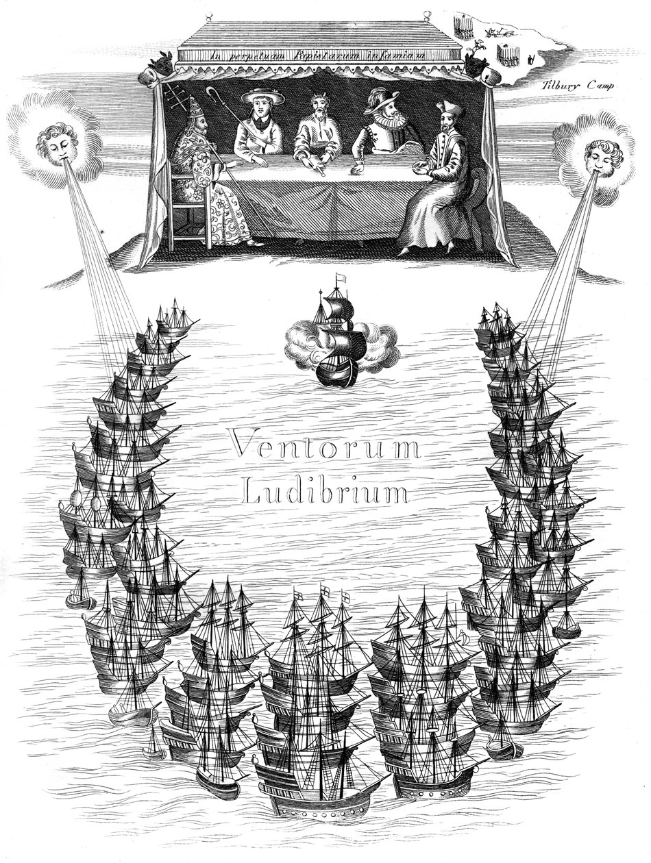 Den spanske armadaen, 1588 c1850 av Unbekannt