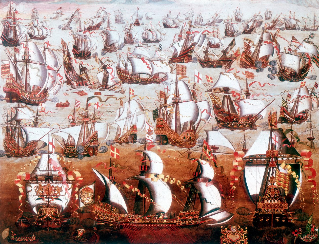 Den spanske armadaen som truet England i juli 1588 av Unbekannt