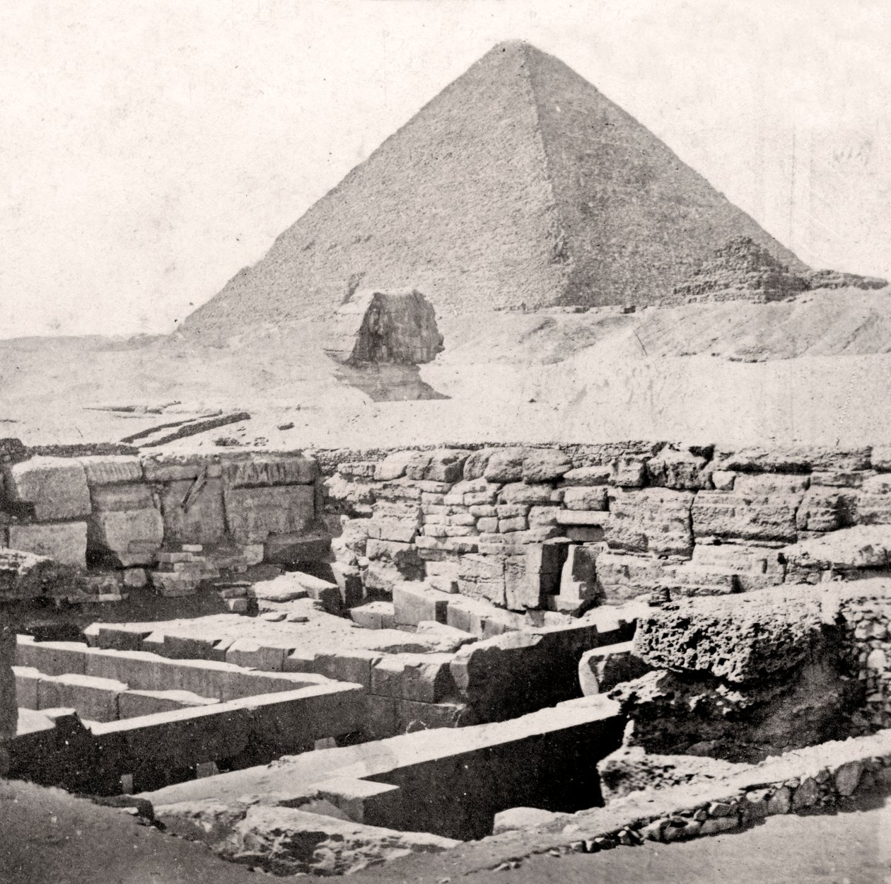 Sfinxen og den store pyramiden, Egypt, tidlig på 1900-tallet av Unbekannt