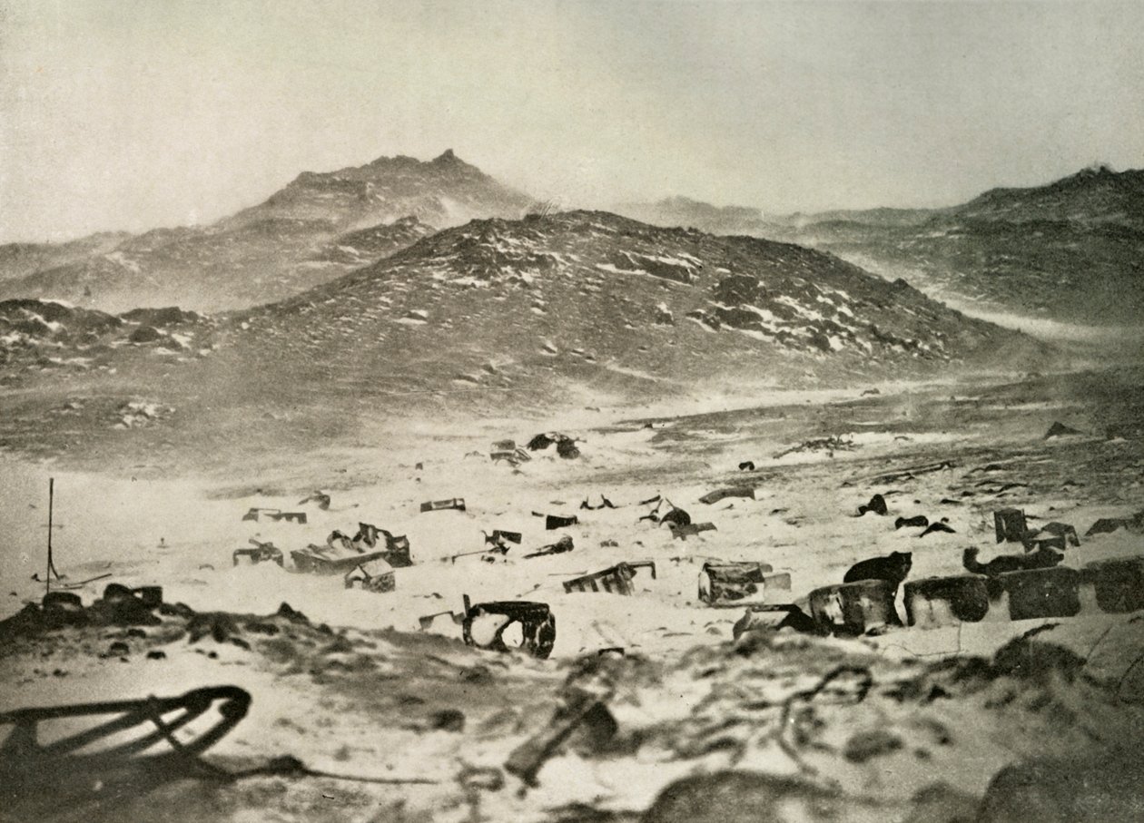 Starten på en snøstorm ved vinterkvarteret, c1908, 1909. av Unbekannt