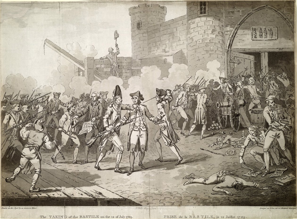 Stormingen av Bastillen 14. juli 1789, 1789 av Unbekannt