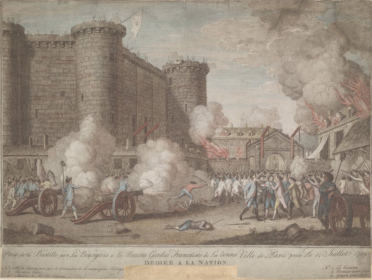 Stormingen av Bastillen 14. juli 1789, 1789 av Unbekannt