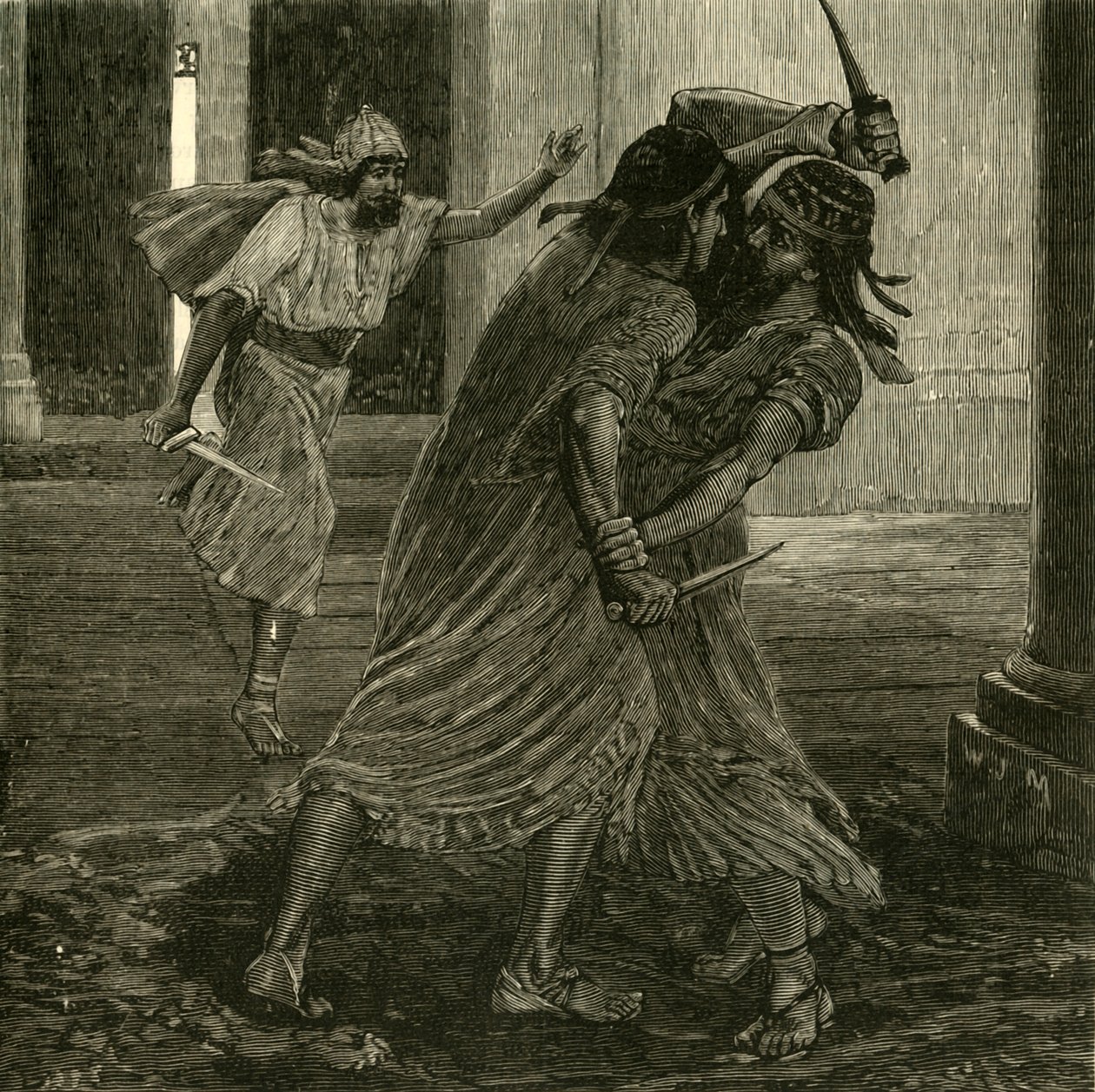 Kampen mellom Gomates og Gobryas, 1890. av Unbekannt