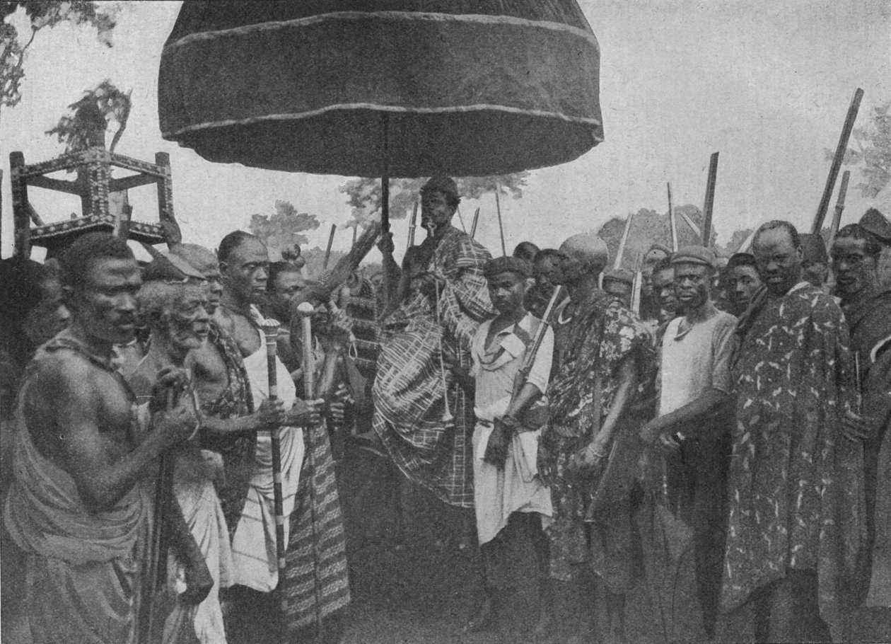 Den undertrykte kongen av Akim fortsatte sin statsstol, 1902 av Unbekannt