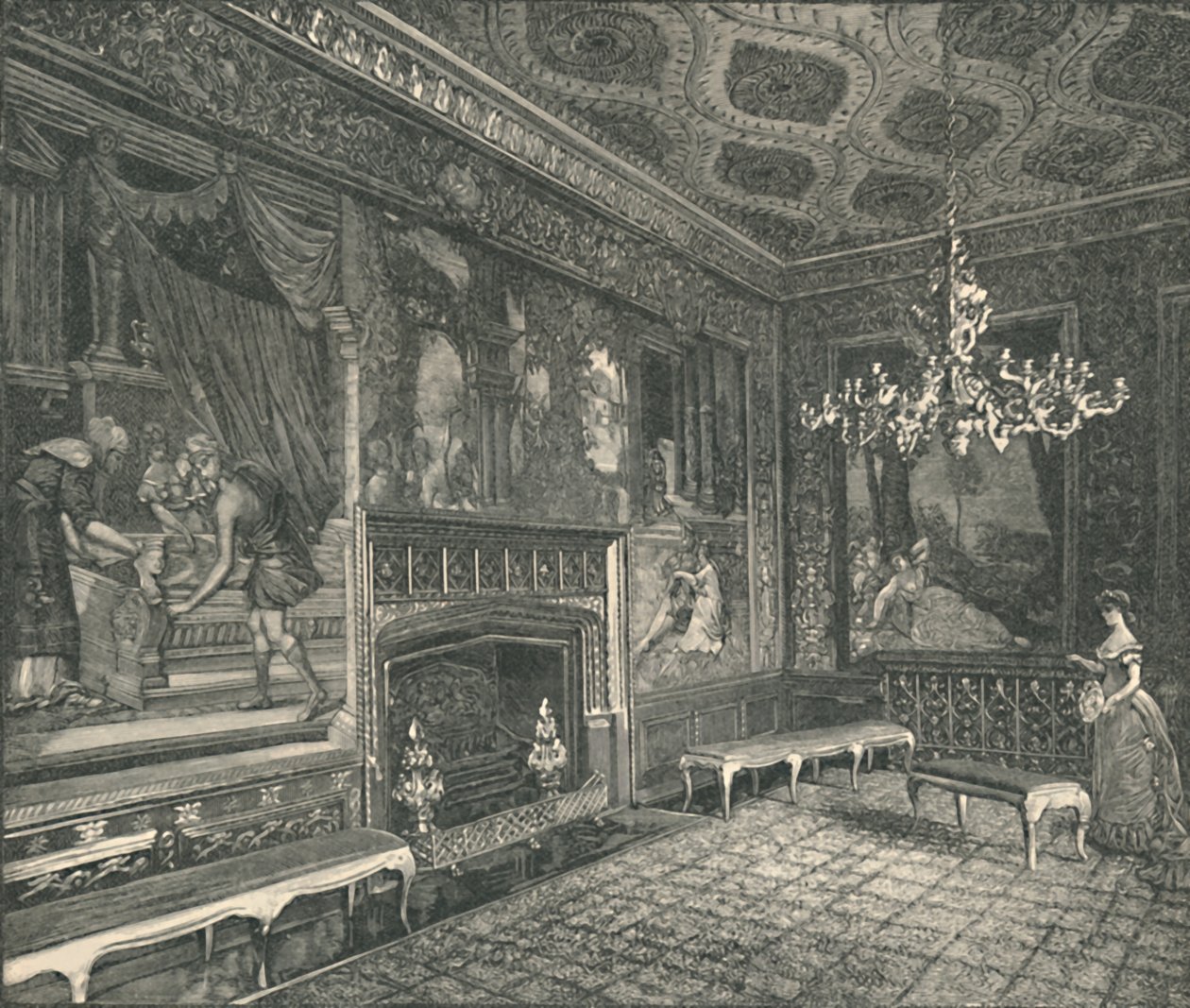 The Tapestry Room, 1886 av Unbekannt