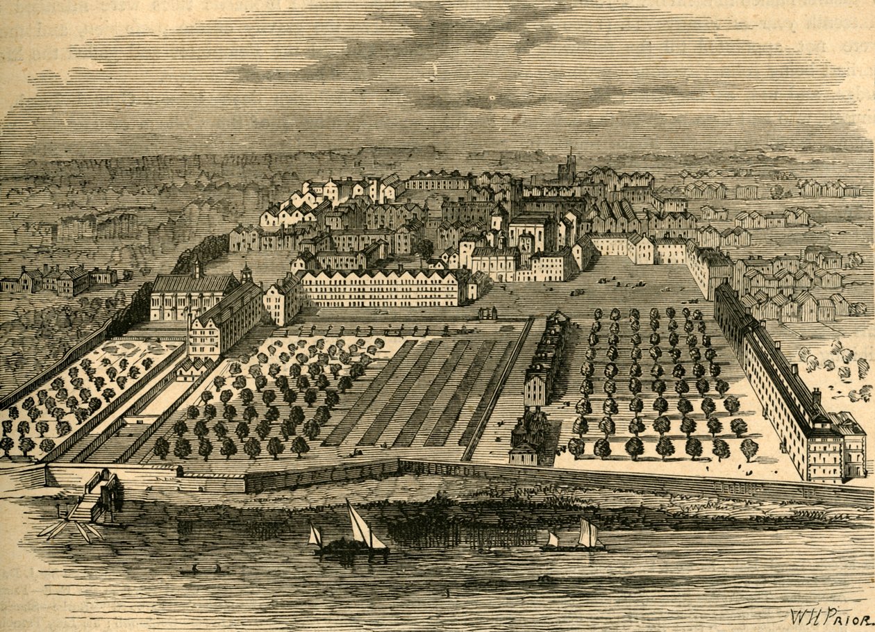 Templet i 1671. Fra et gammelt fugleperspektiv i det indre tempelet, 1897. av Unbekannt