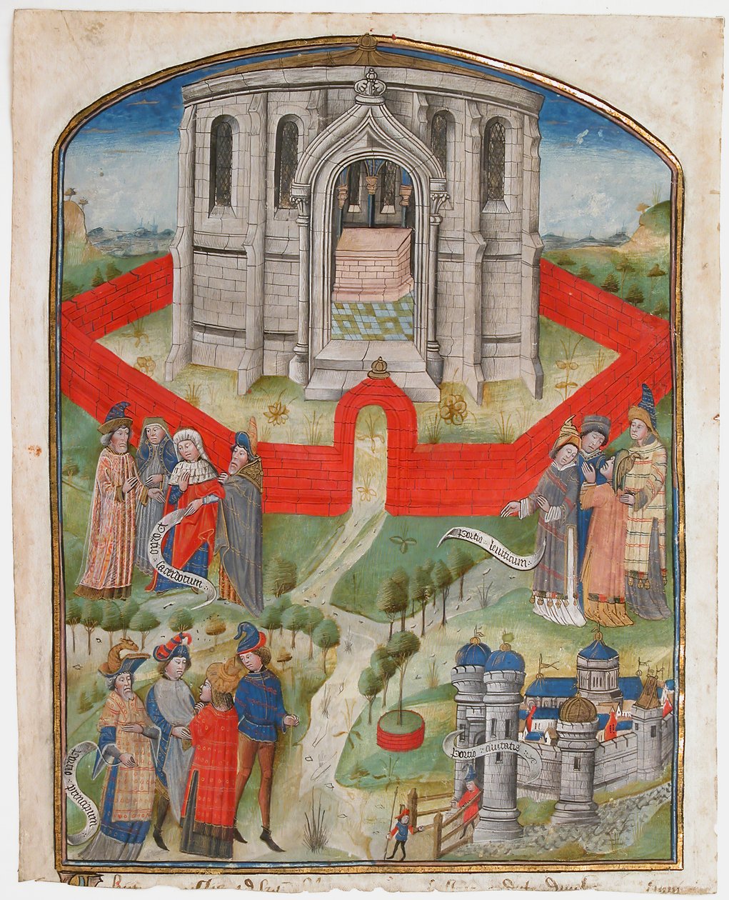 Templet i Jerusalem, fra Postilla Litteralis Literal Commentary..., 1450-75. av Unbekannt