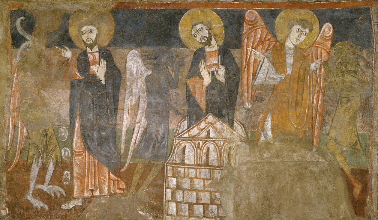 The Temptation of Christ by the Devil, første halvdel av 1100-tallet, muligens 1129-34. av Unbekannt