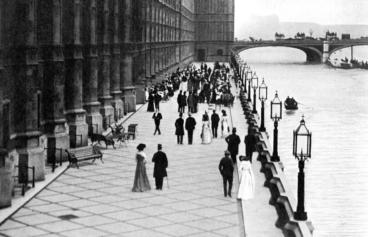 The Terrace, ettermiddagste, Palace of Westminster, London, c1905 av Unbekannt