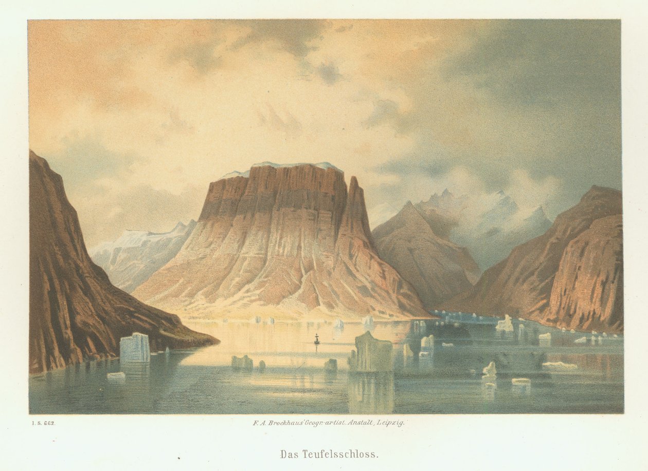 Teufelsschloss i Kejser Franz Joseph Fjord. Den andre tyske nordpolarekspedisjonen til Arkten av Unbekannt