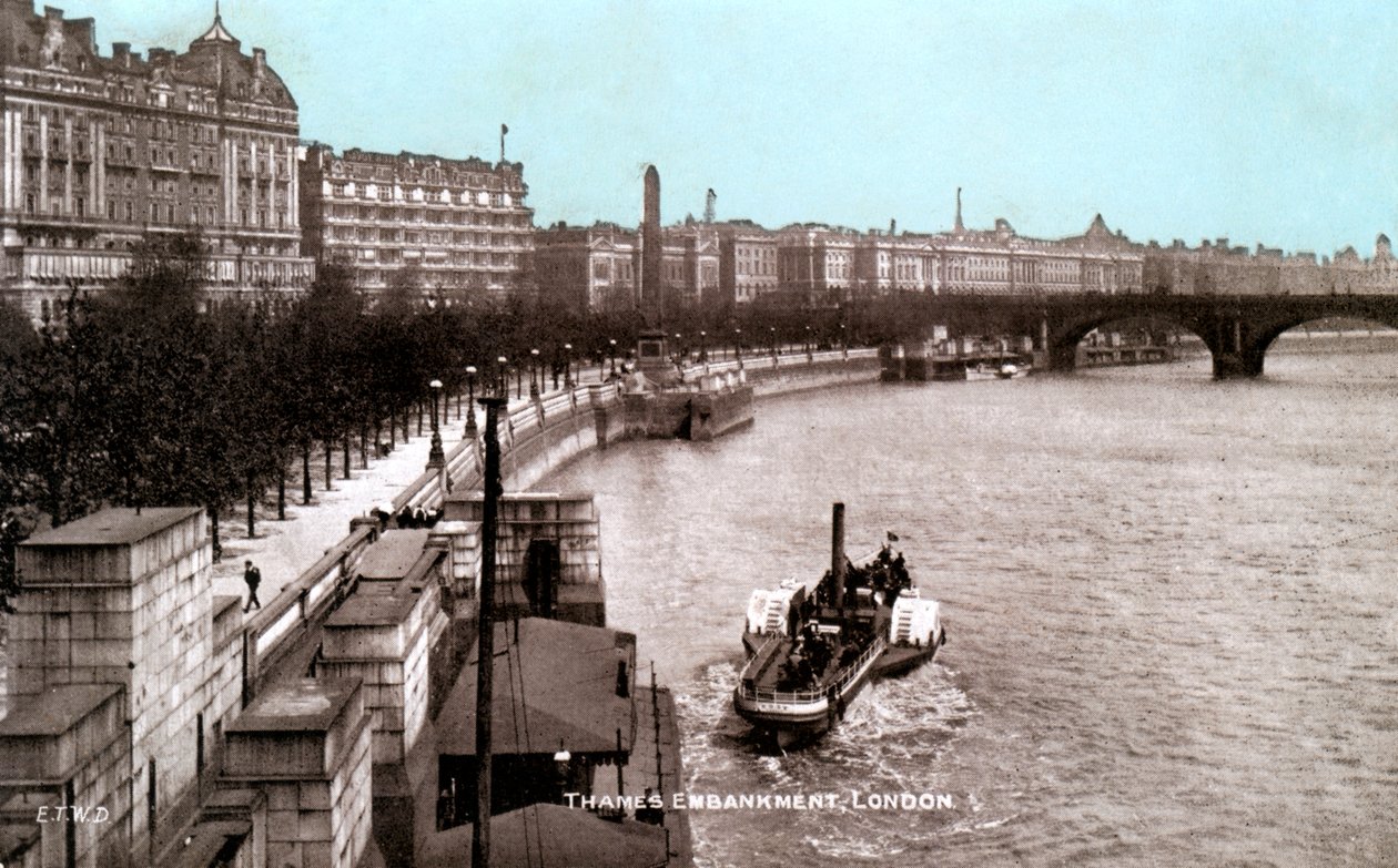 The Thames Embankment, London, tidlig på 1900-tallet av Unbekannt