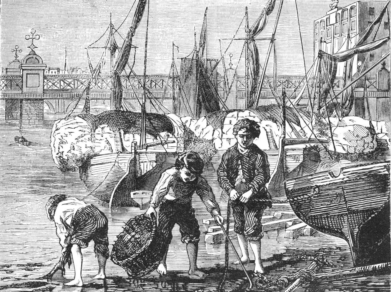 Themsen ved lavt vann, 1897. av Unbekannt