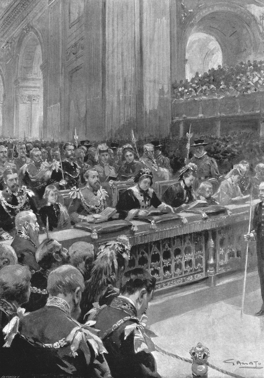 Thanksgiving-tjenesten for gjenoppretting av prinsen av Wales...1872, 1901. av Unbekannt