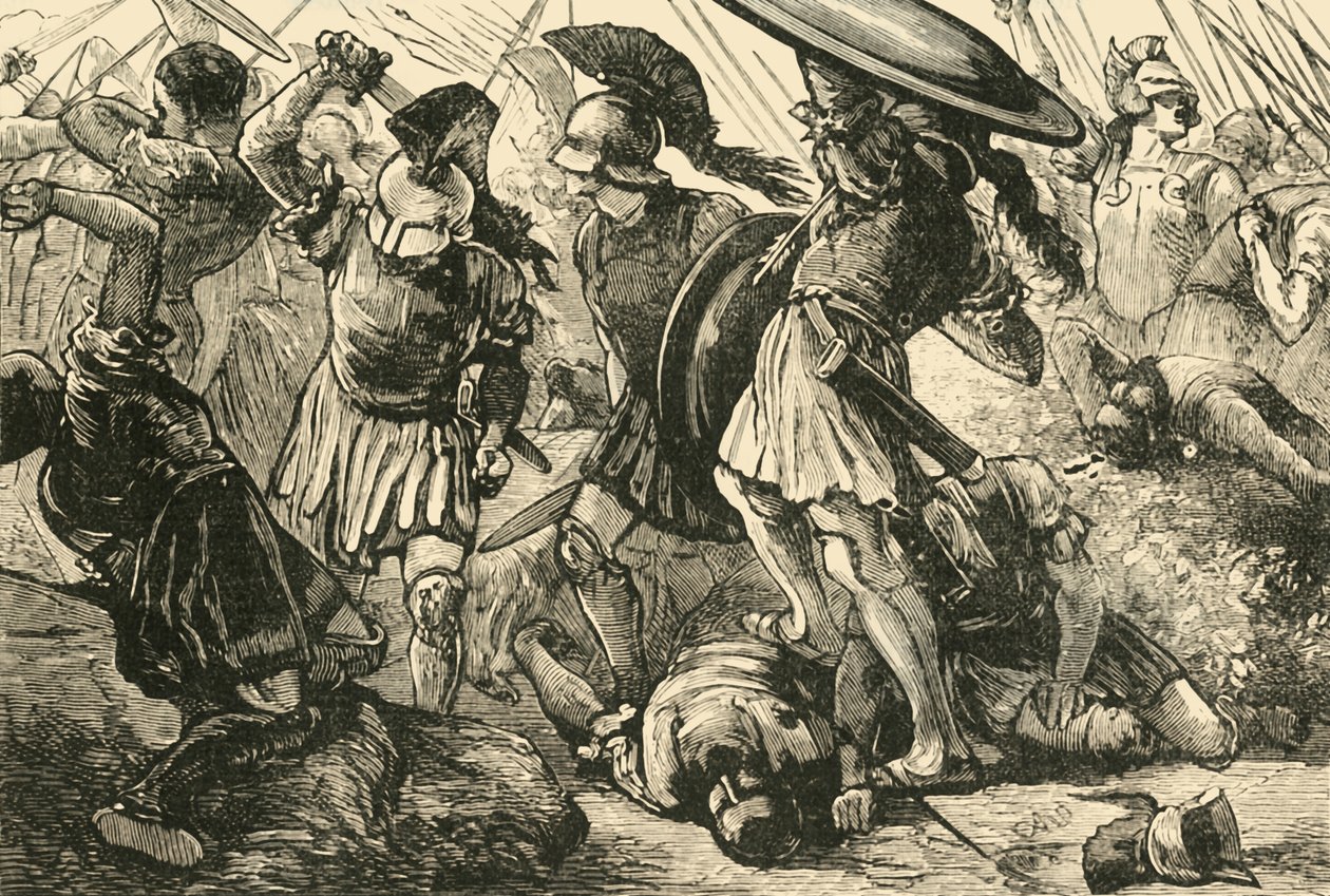Thebanerne og makedonerne i Chaeronea, 1890. av Unbekannt