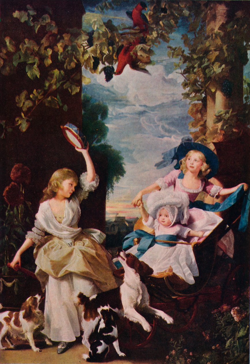 De tre yngste døtrene til George III, 1785, 1937 av Unbekannt