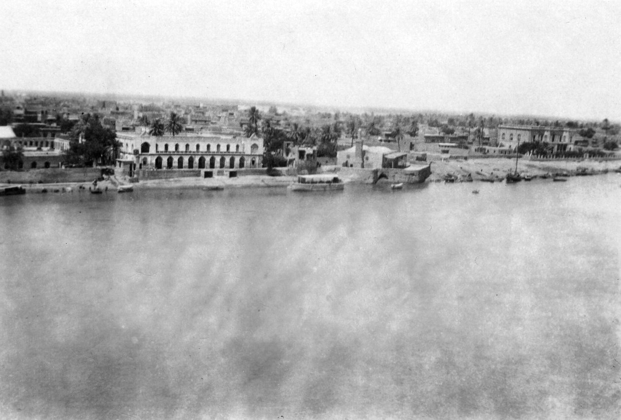 Tigris-elven fra det 31. britiske generalsykehuset, Bagdad, Mesopotamia, WWI, 1918 av Unbekannt