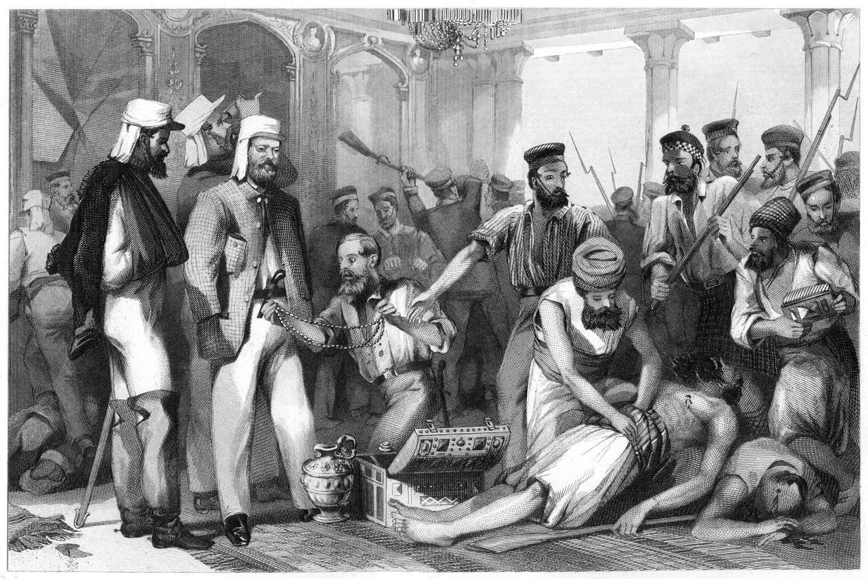 Times-korrespondenten ser på plyndringen av Kaiser Bagh, 1858, c1860 av Unbekannt