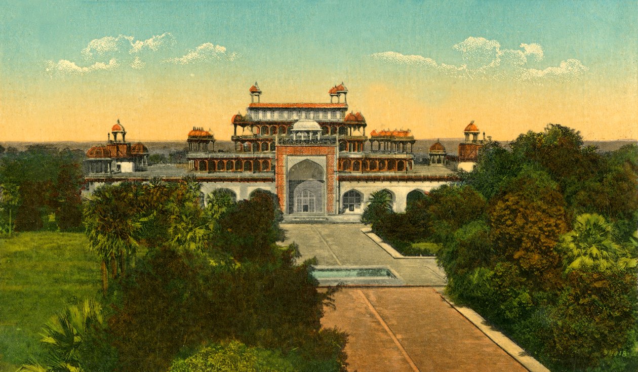 Graven til Akbar den store Alias Sikandra, Agra, c1910. av Unbekannt