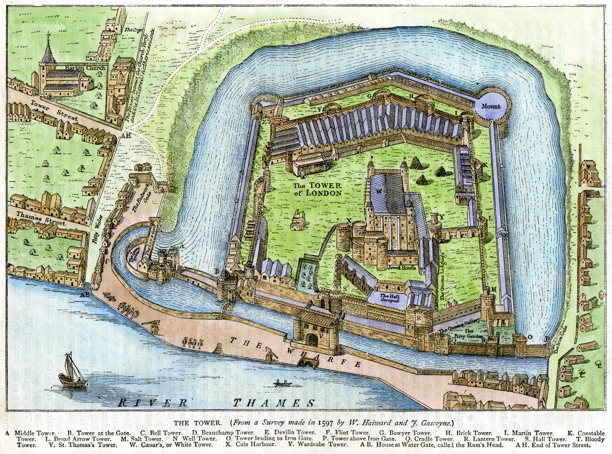 The Tower, London, 1800-tallet av Unbekannt