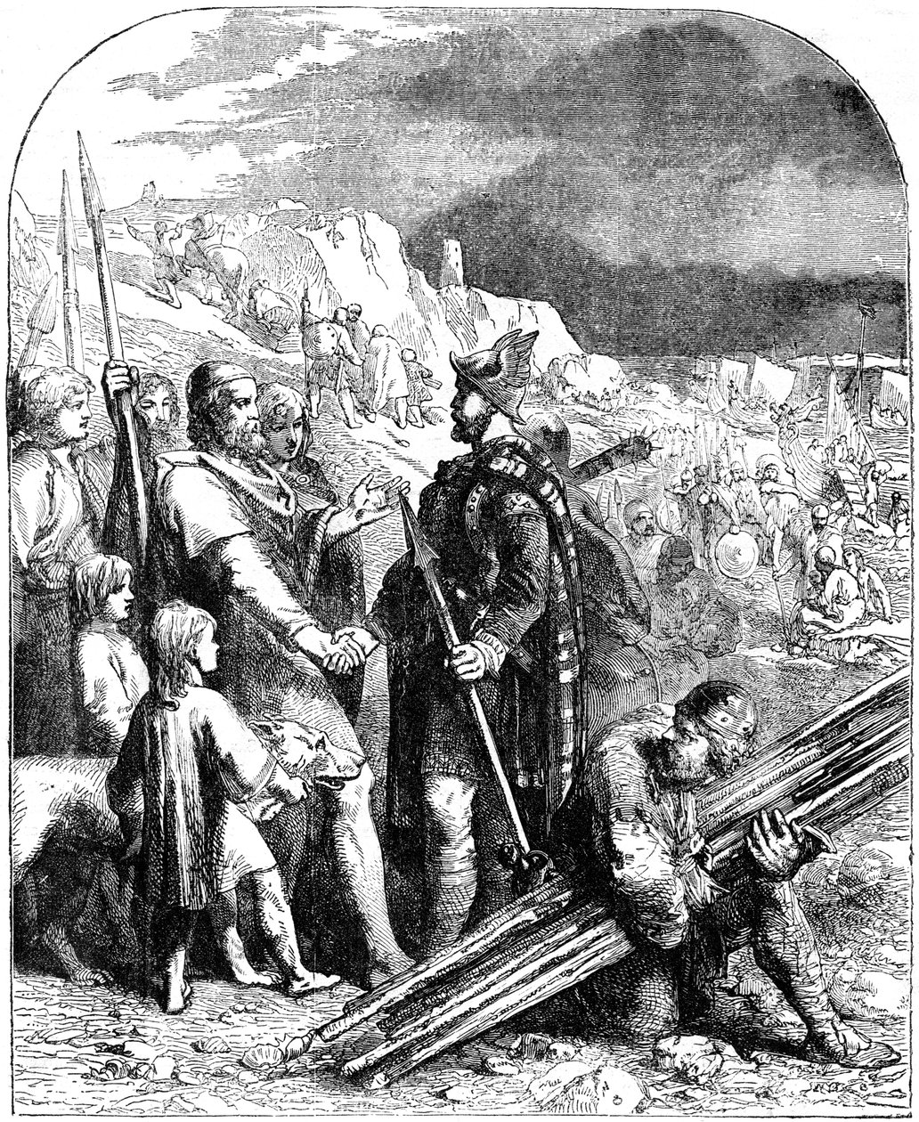 Fredstraktaten mellom de saksiske lederne og den britiske kongen, 1800-tallet av Unbekannt