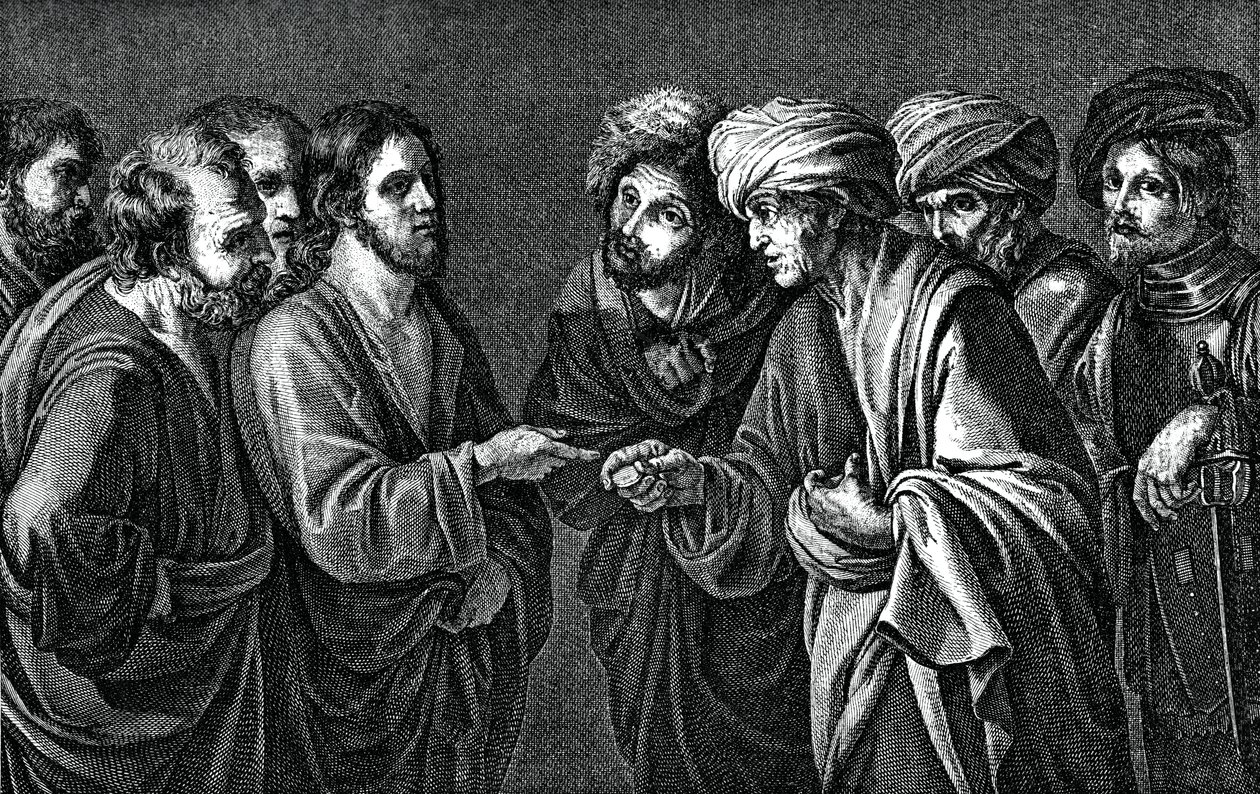 The Tribute to Caesar, 1600-tallet, 1870 av Unbekannt
