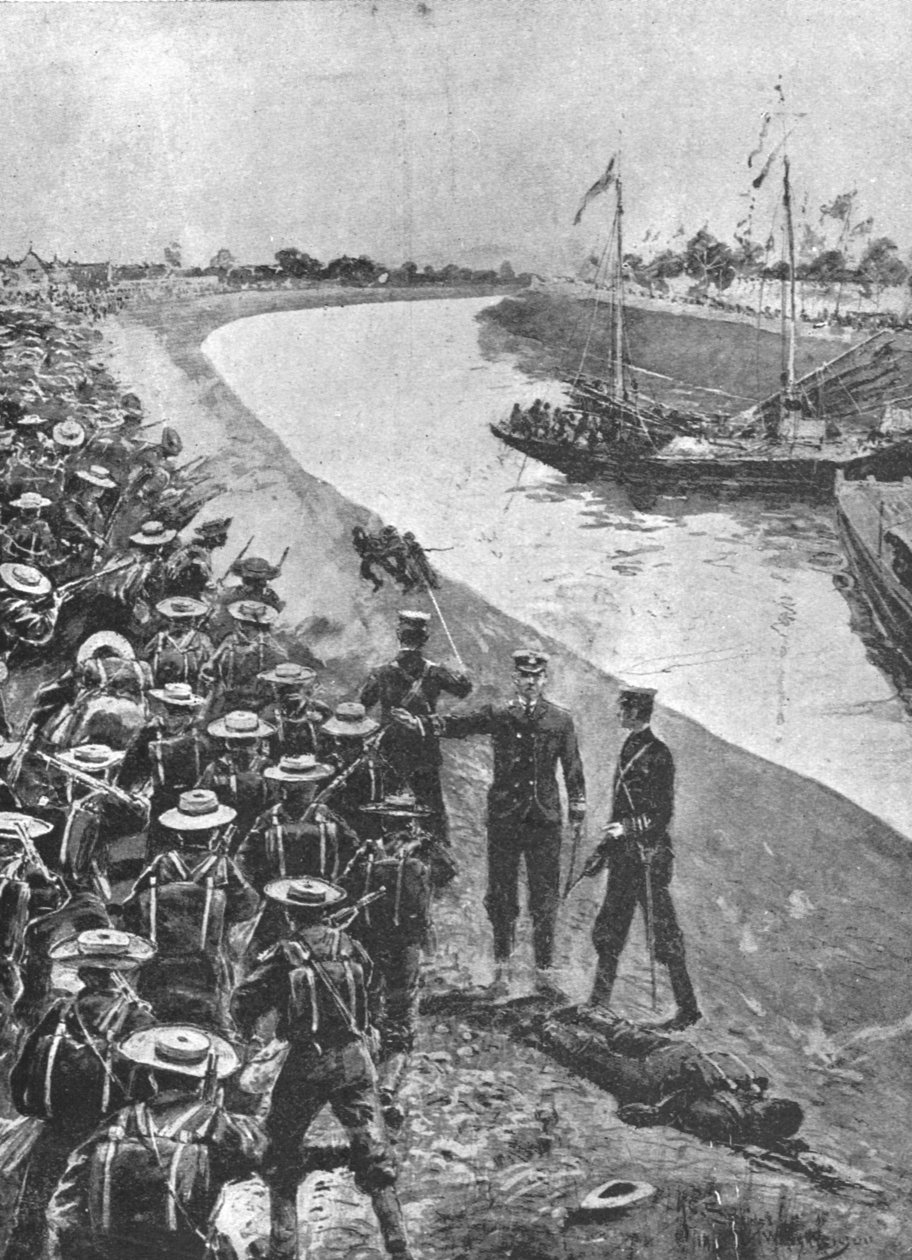 The Trouble in China, 1900-1901: The Bluejackets på vei til Tientsin, 1901. av Unbekannt