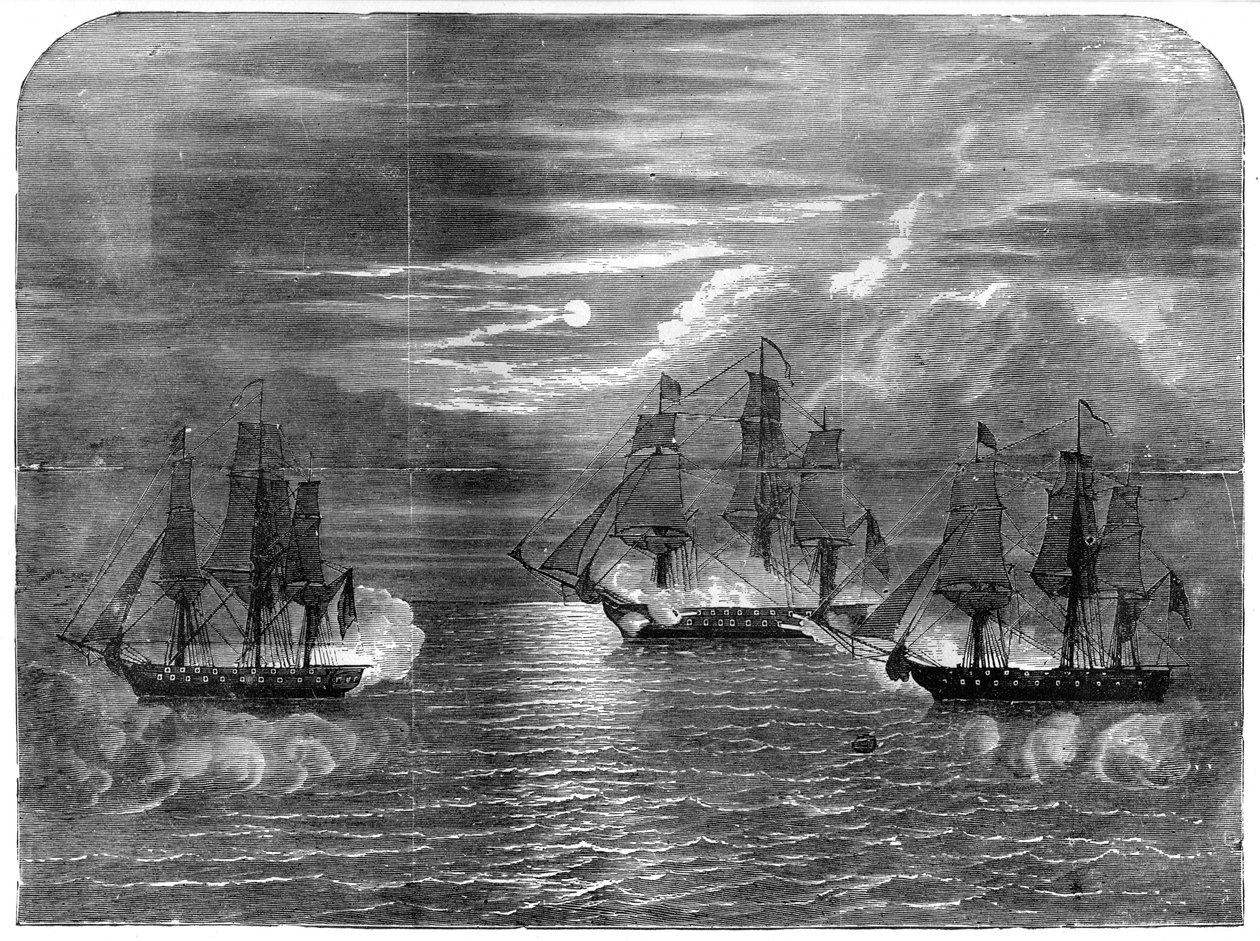 USS-konstitusjonen som fanget Cyane og Levanten, 1815, 1872 av Unbekannt