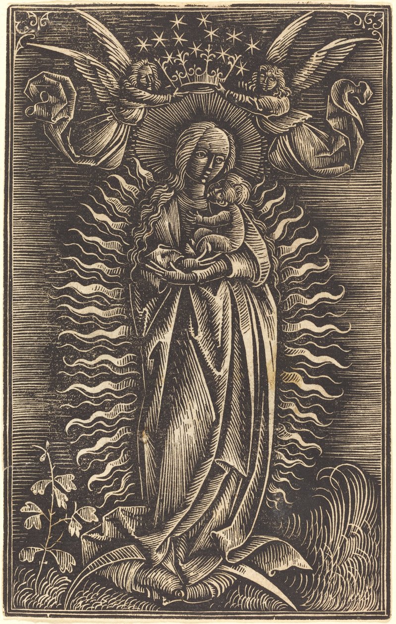 Jomfruen kronet av to engler, ca. 1500. av Unbekannt