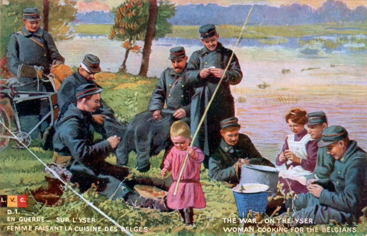 The War on the Yser, fransk postkort fra første verdenskrig, 1914-1918 av Unbekannt
