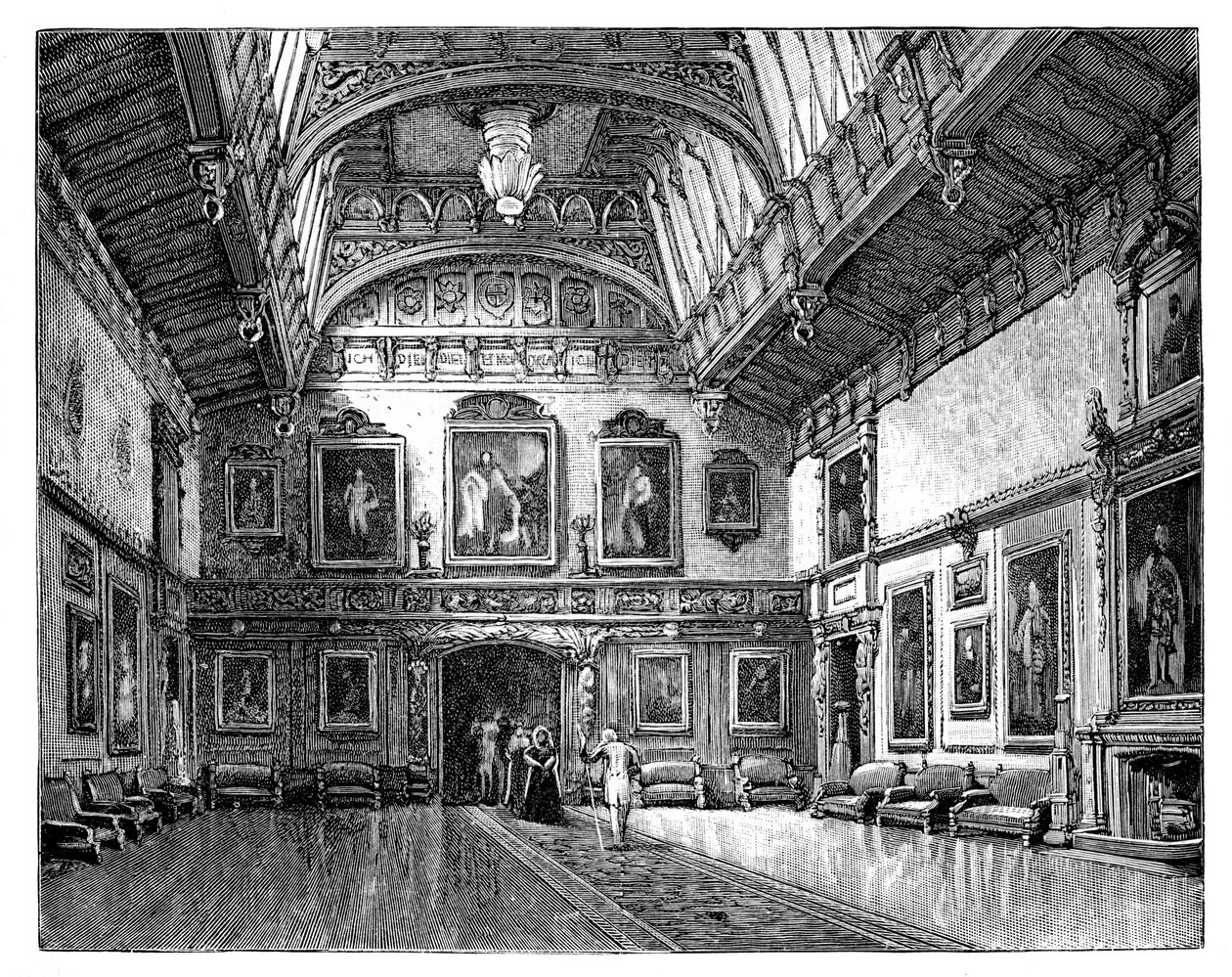 The Waterloo Room, Windsor Castle, c1888 av Unbekannt