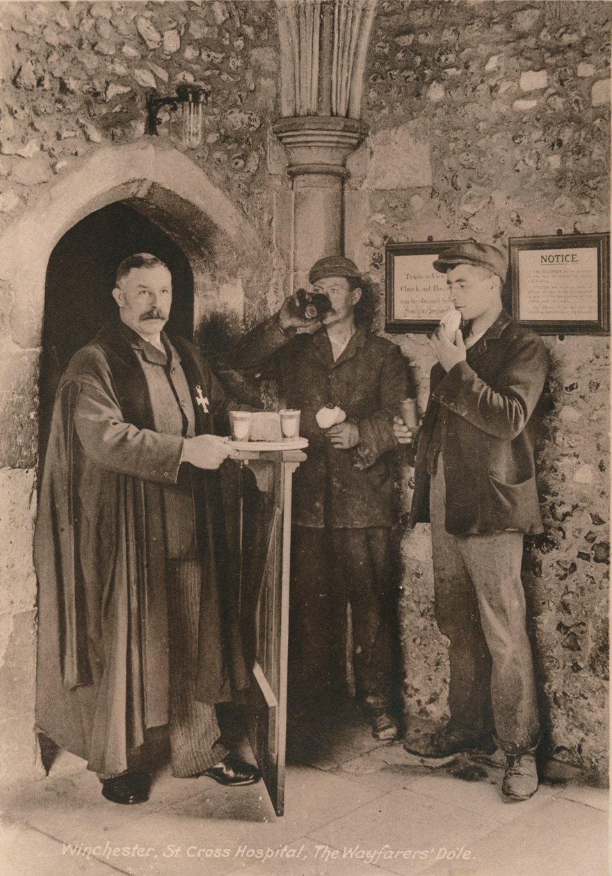 The Wayfarers Dole, Hospital of St Cross, Winchester, Hampshire, tidlig på 1900-tallet av Unbekannt