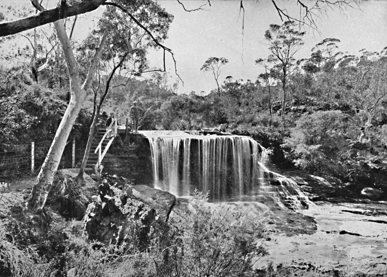 The Weeping Rock ved Wentworth Falls, Blue Mountains, c1900. av Unbekannt