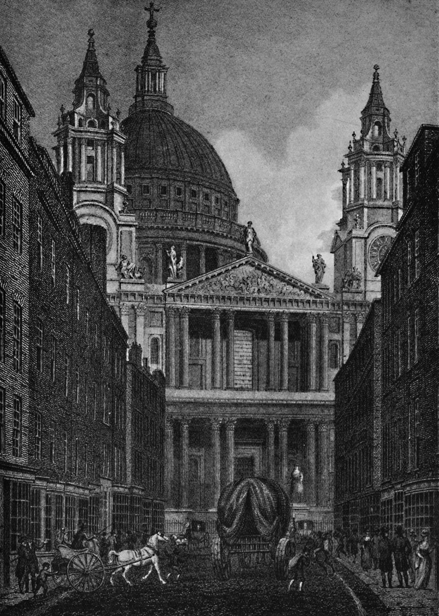 West End av St. Pauls Cathedral fra Ludgate Street Ludgate Hill, 1907 av Unbekannt