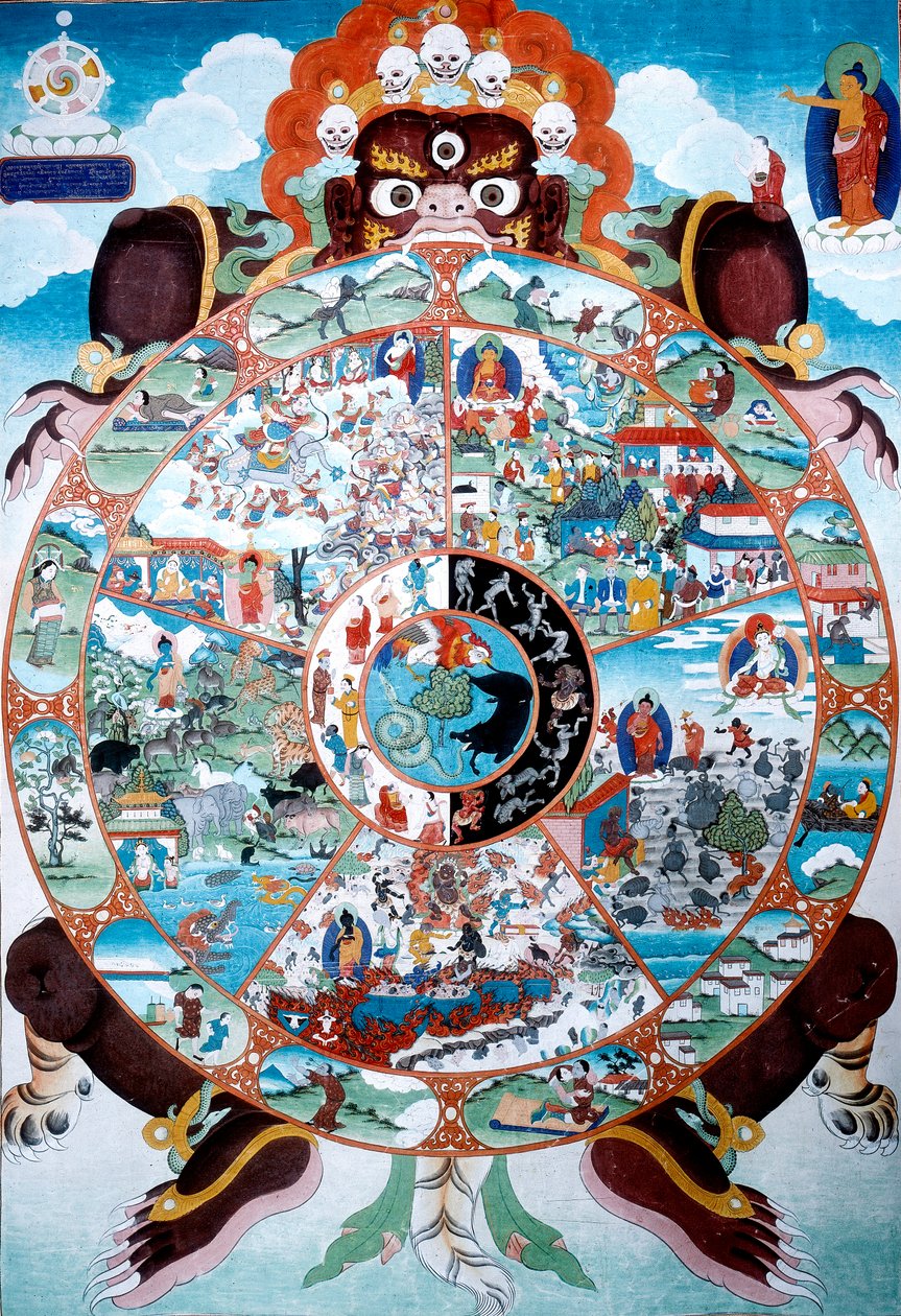 Livets hjul, Tibet, 1800- og 1900-tallet av Unbekannt