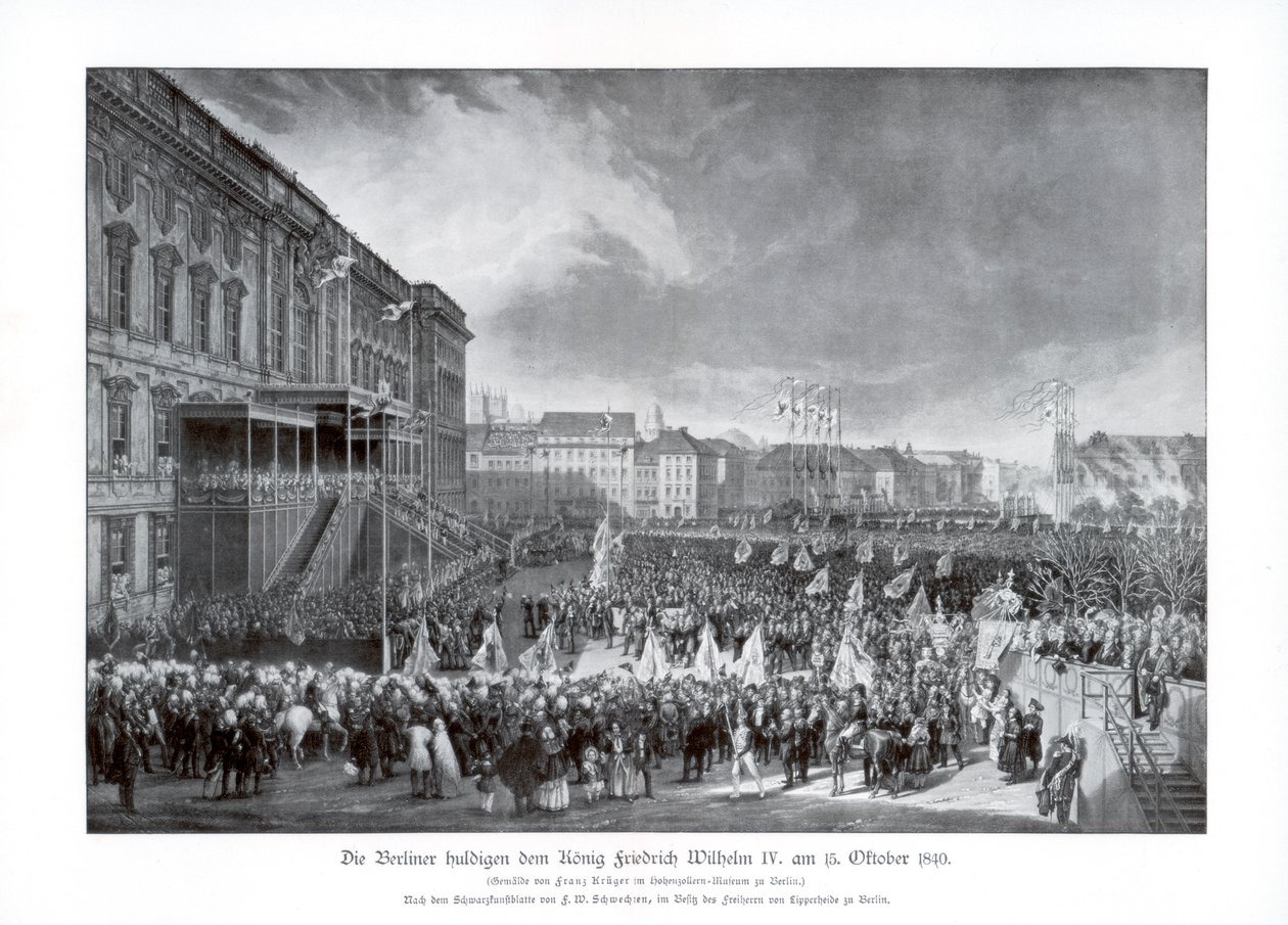 Tiltredelsen til tronen til Frederick William IV av Preussen, 15. oktober 1840, 1900. av Unbekannt
