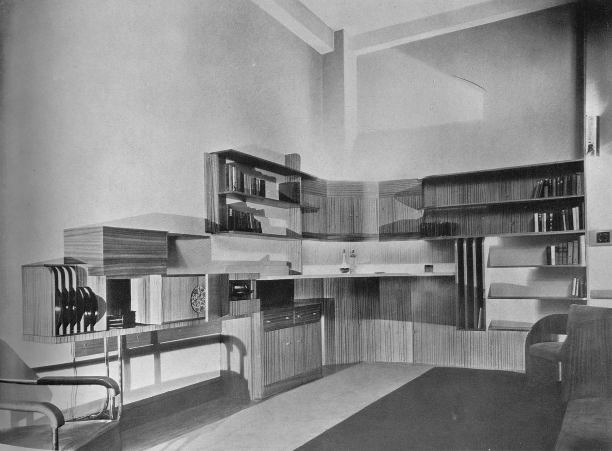Leiligheten til Ben Herzberg, New York. Designet av Howe og Lescaze, 1933 av Unbekannt
