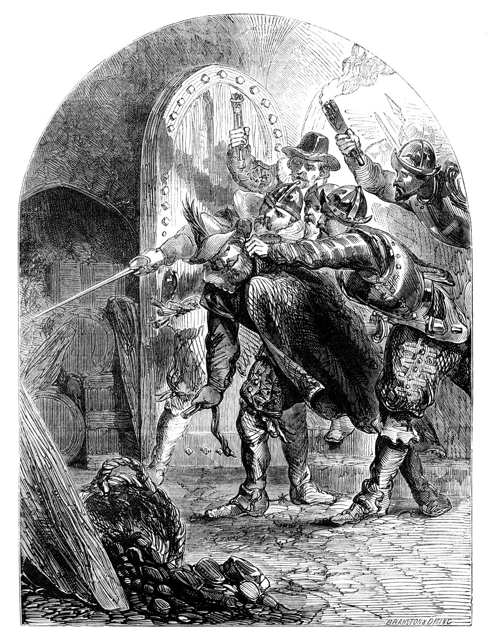 Arrestasjonen av Guy Fawkes 1570-1606, c1902 av Unbekannt