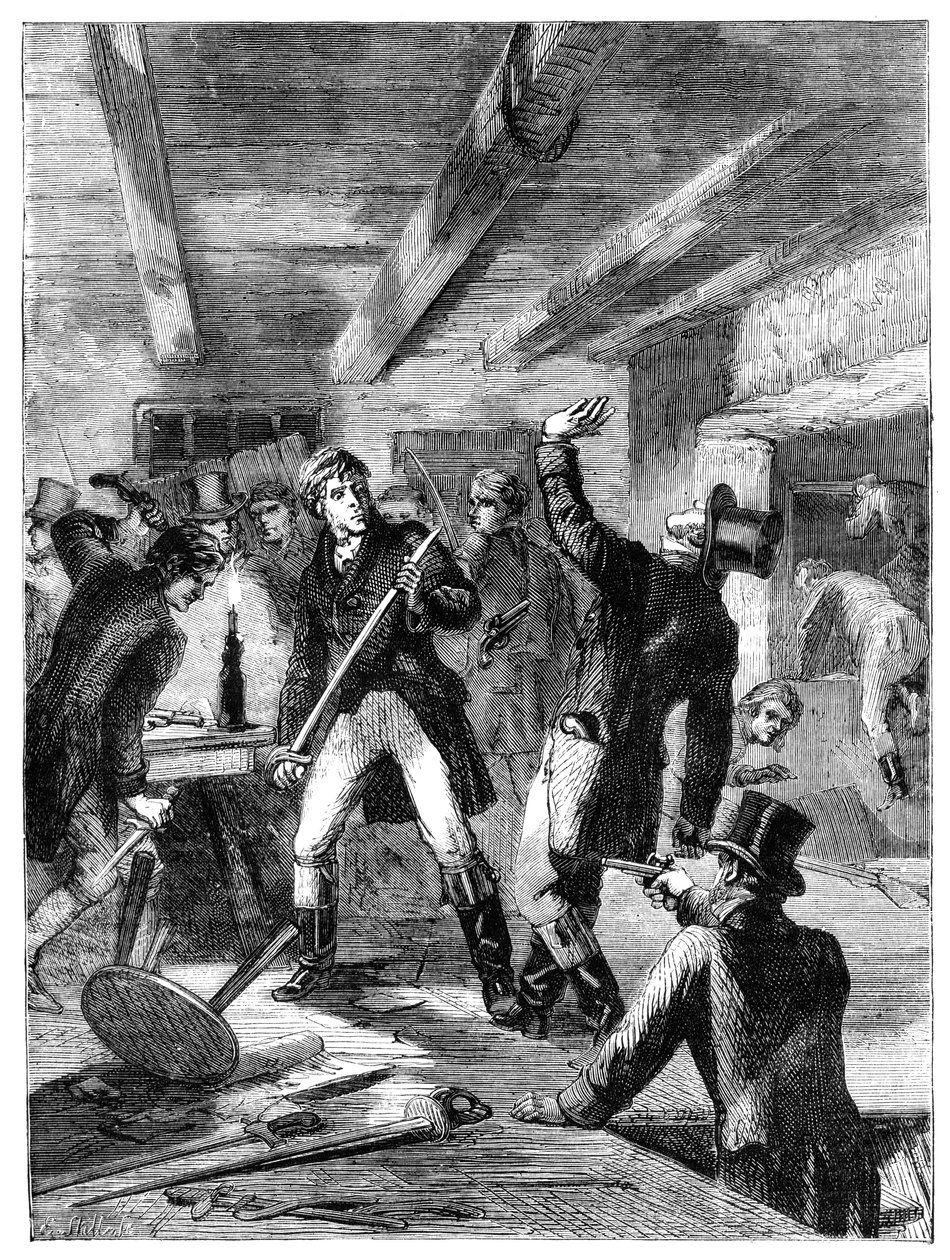 Arrestasjonen av Cato Street-konspiratørene, 1820 c1895 av Unbekannt