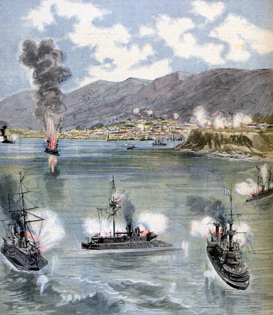 Angrepet på Valparaiso, den chilenske revolusjonen, 1891 av Unbekannt