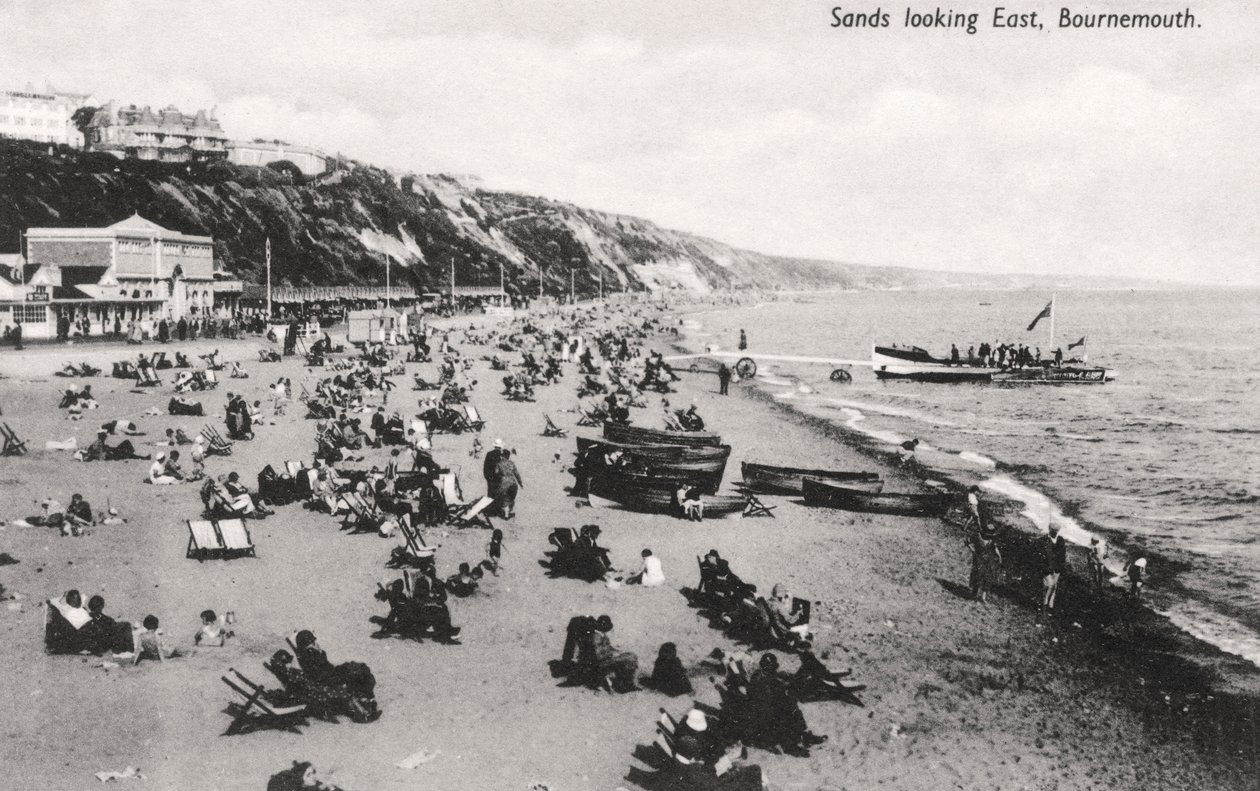 Stranden ved Bournemouth, Dorset, ca 1920-tallet av Unbekannt