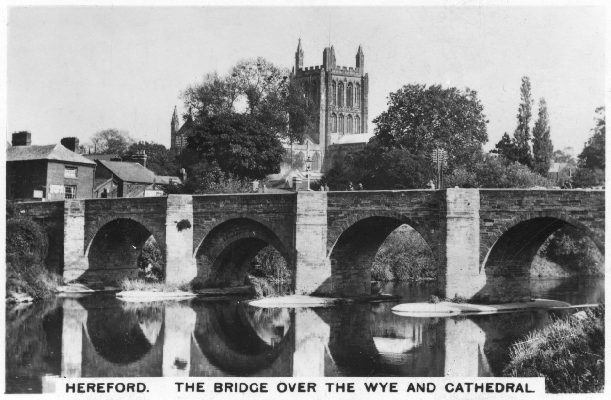Broen over Wye og katedralen, Hereford, 1936 av Unbekannt